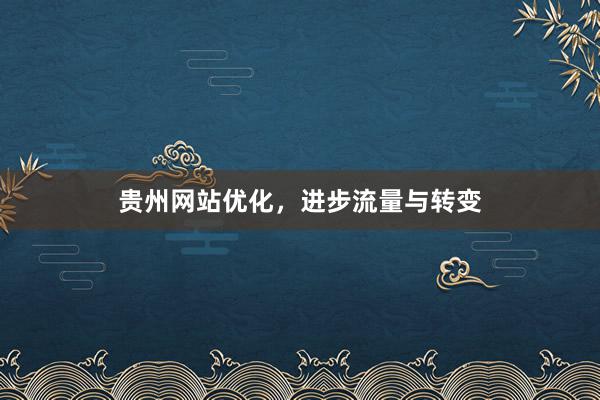 贵州网站优化，进步流量与转变
